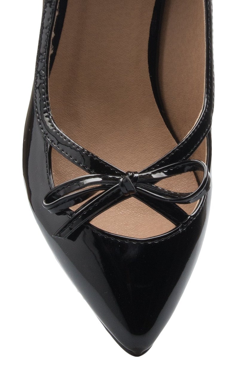 OLIVIA K Wome's Classic Closed Toe D'orsay Bow Kitten Heel Pump Dress, Work, Party Mid Heeled Pumps,Black,10 B(M) US - Image 4